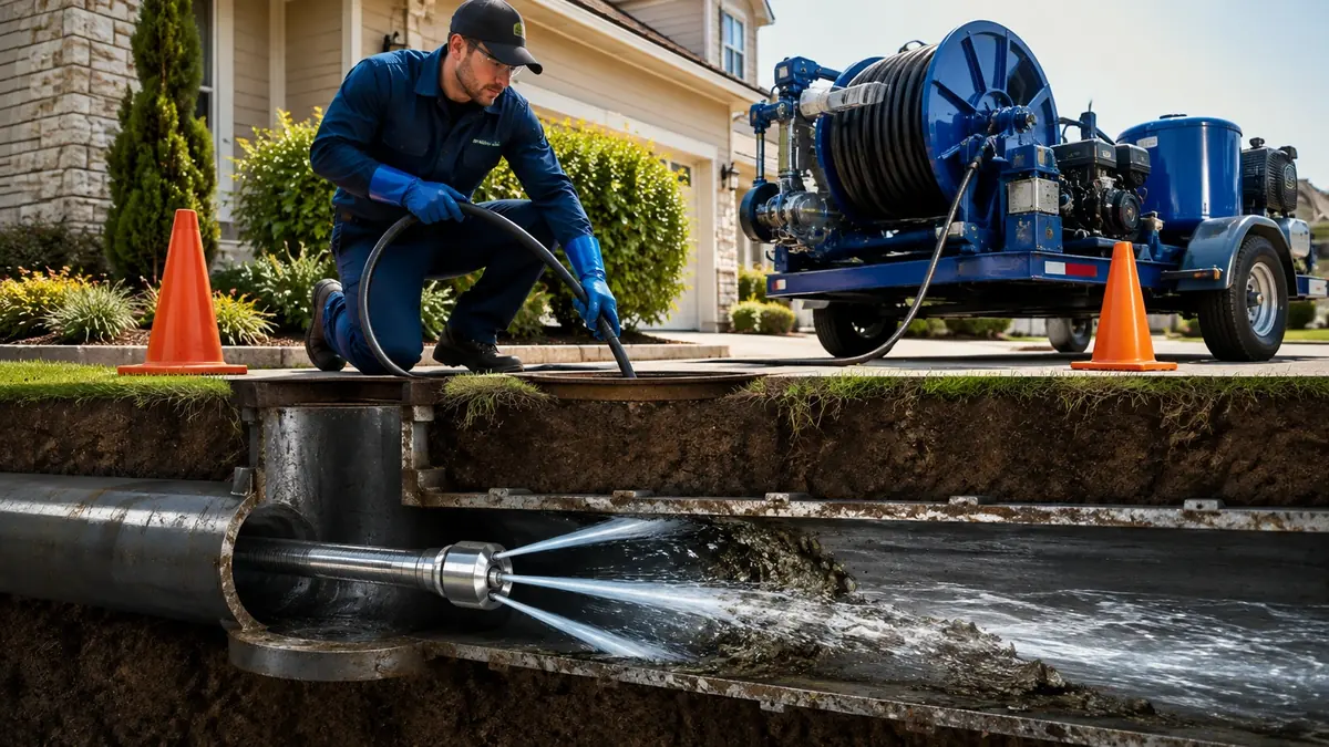 Main Sewer Line Hydro Jet Cleaning in Mission Hills